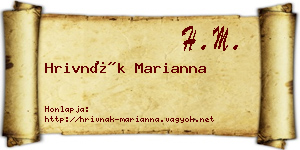 Hrivnák Marianna névjegykártya